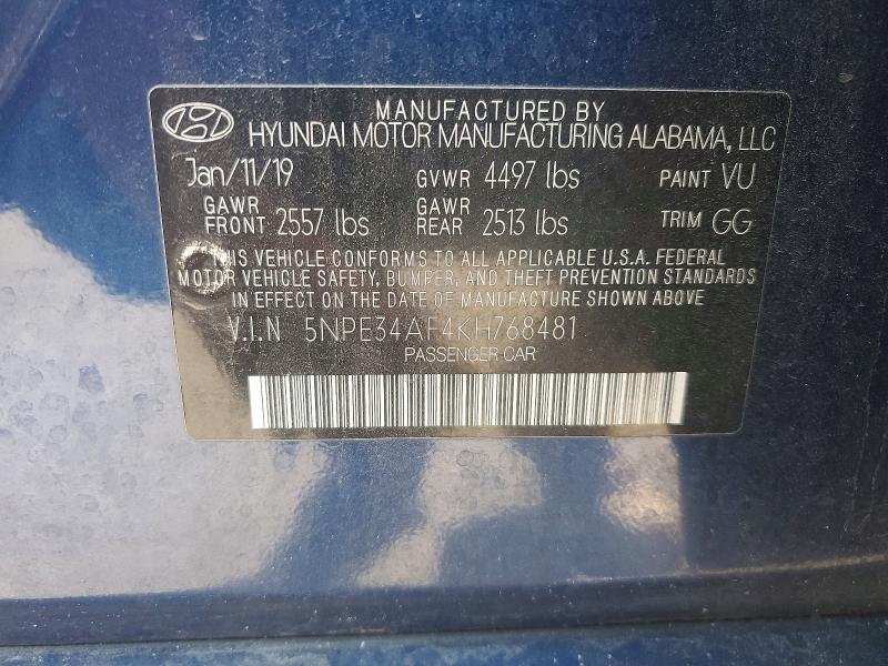 Продажа на аукционе авто 2019 Hyundai Sonata, vin: 5NPE34AF4KH768481, номер лота: 79430735