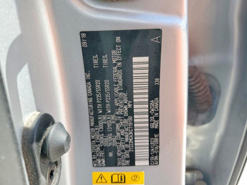 2019 Lexus Rx მანქანა იყიდება აუქციონზე, vin: 2T2ZZMCA3KC119190, აუქციონის ნომერი: 48355606