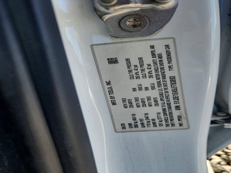 50342966 :رقم المزاد ، 5YJ3E1EA5LF783893 vin ، 2020 Tesla Model 3 مزاد بيع