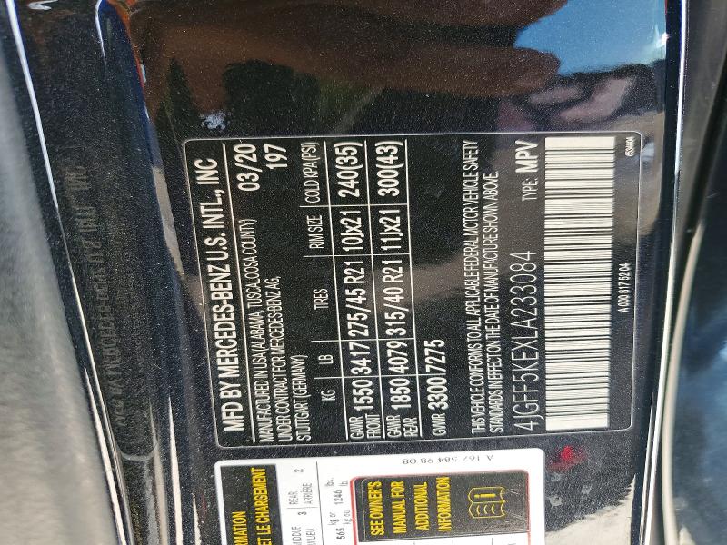 Продажа на аукционе авто 2020 Mercedes-benz Gls, vin: 4JGFF5KEXLA233084, номер лота: 47233956
