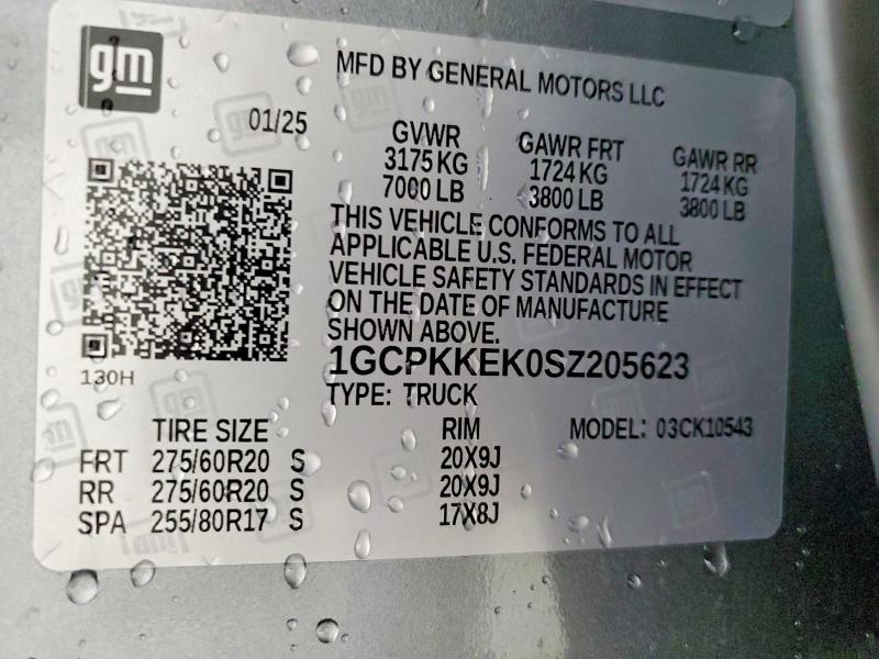 45473526 :رقم المزاد ، 1GCPKKEK0SZ205623 vin ، 2025 Chevrolet Silverado مزاد بيع