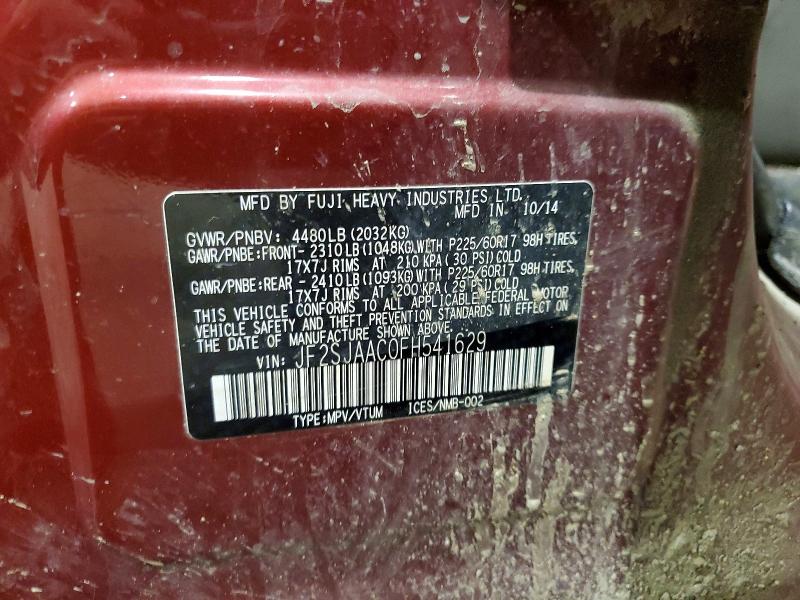 Продажа на аукционе авто 2015 Subaru Forester, vin: JF2SJAAC0FH541629, номер лота: 46556576