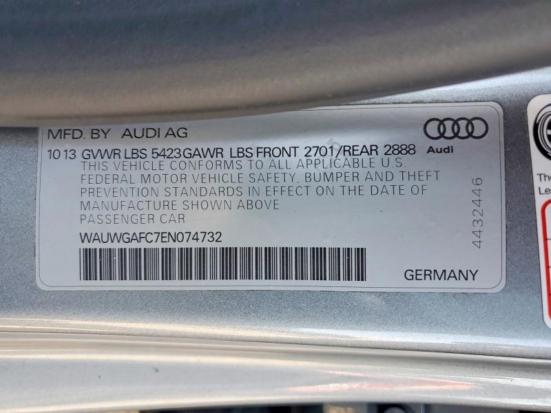 Продажа на аукционе авто 2014 Audi A7, vin: WAUWGAFC7EN074732, номер лота: 46295466