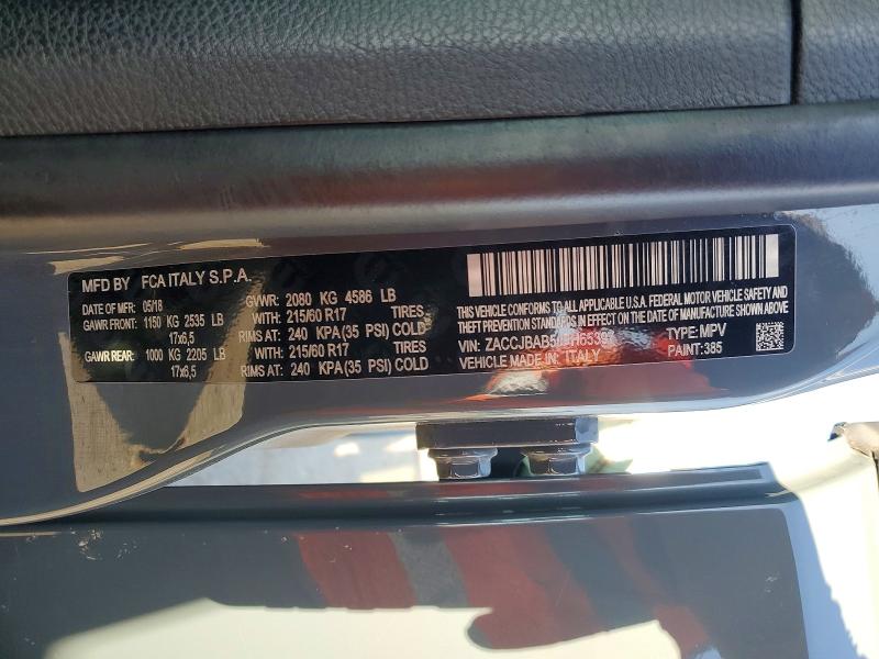 Продажа на аукционе авто 2018 Jeep Renegade, vin: ZACCJBAB5JPH65397, номер лота: 41648046