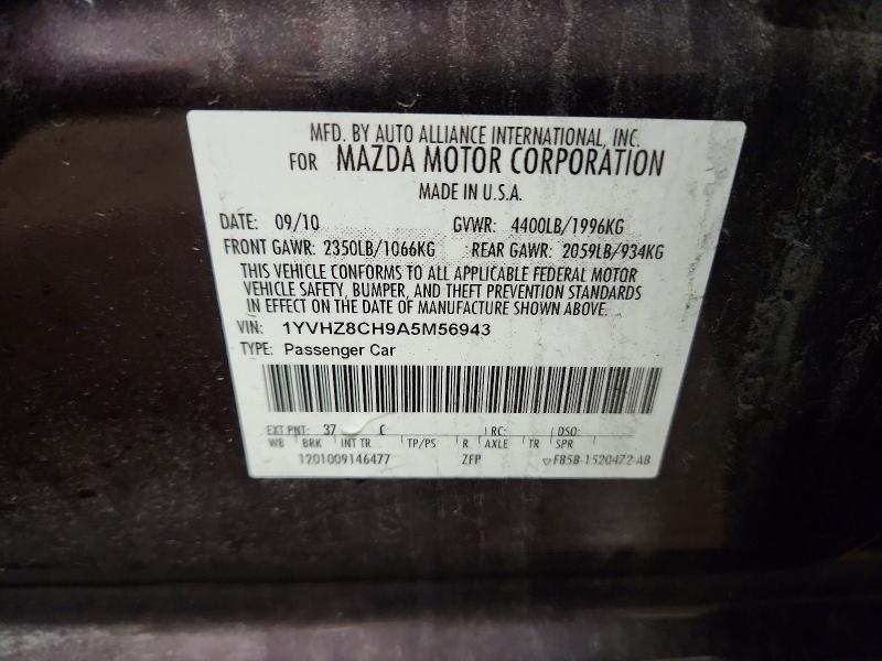 Продаж на аукціоні авто 2010 Mazda 6, vin: 1YVHZ8CH9A5M56943, номер лоту: 46916176