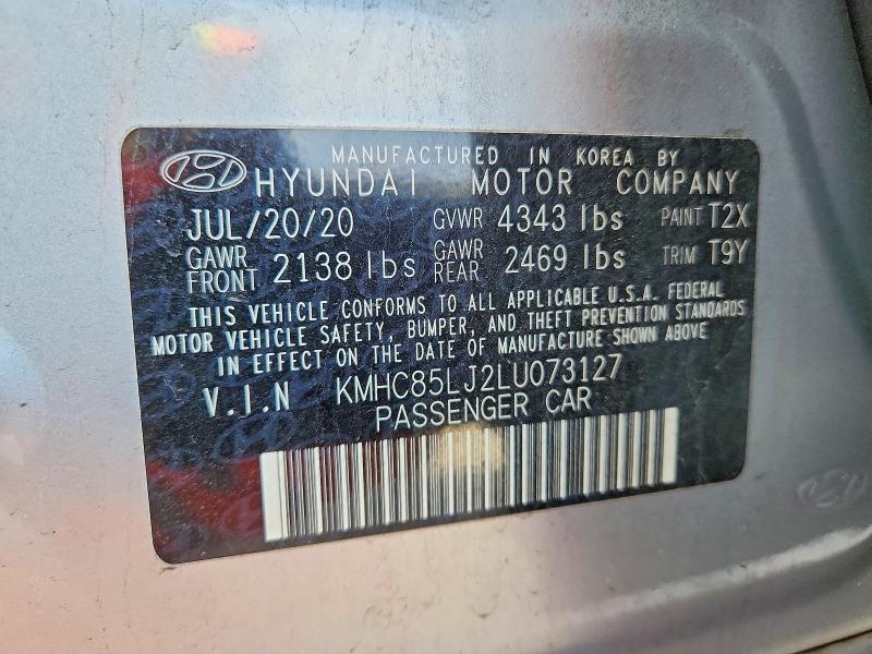 Aukcja sprzedaży 2020 Hyundai Ioniq Electric, vin: KMHC85LJ2LU073127, numer aukcji: 47366106