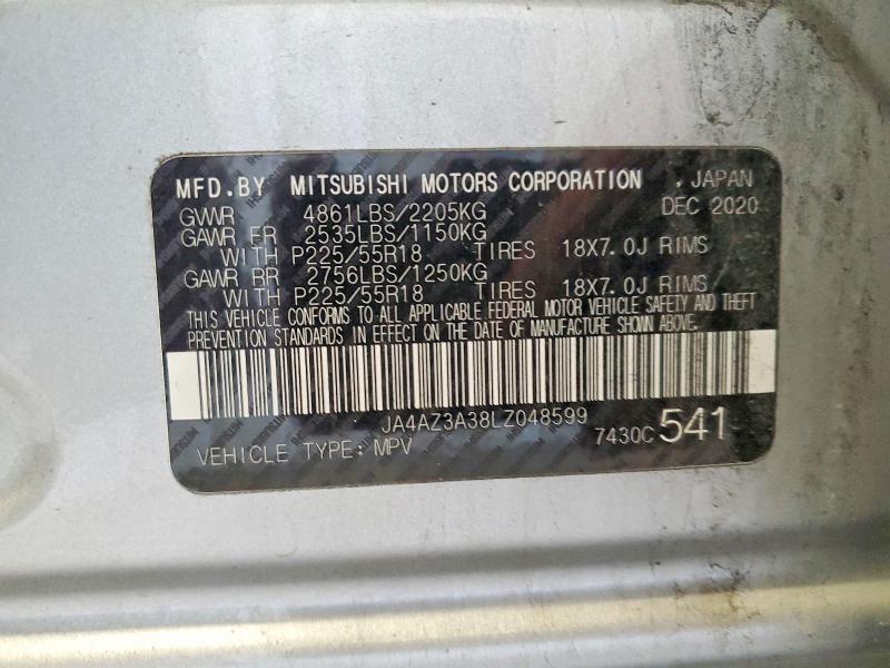 Продаж на аукціоні авто 2020 Mitsubishi Outlander, vin: JA4AZ3A38LZ048599, номер лоту: 45613046