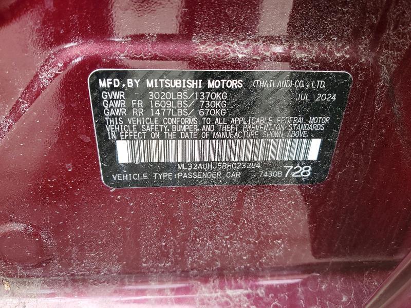Продаж на аукціоні авто 2024 Mitsubishi Mirage, vin: ML32AUHJ5RH023284, номер лоту: 46379546