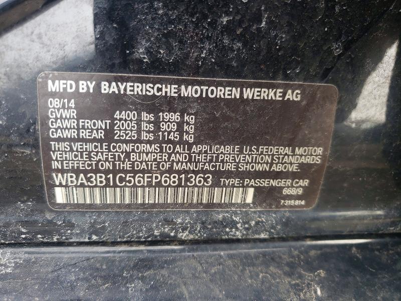 79971805 :رقم المزاد ، WBA3B1C56FP681363 vin ، 2015 Bmw 320 مزاد بيع