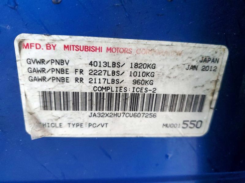 79927495 :رقم المزاد ، JA32X2HU7CU607256 vin ، 2012 Mitsubishi Lancer مزاد بيع