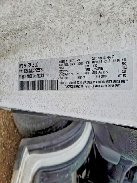 2023 Ram Promaster 3500 მანქანა იყიდება აუქციონზე, vin: 3C6MRVJGXPE556793, აუქციონის ნომერი: 97210605