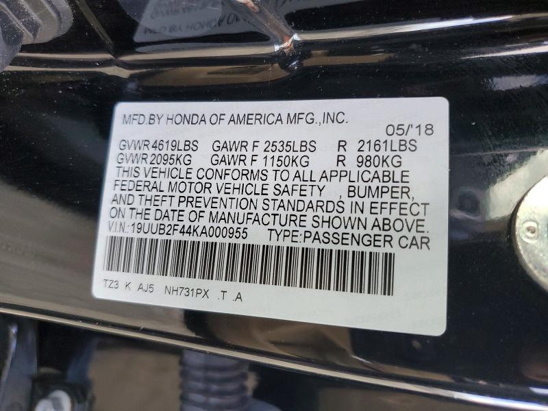 2019 Acura Tlx მანქანა იყიდება აუქციონზე, vin: 19UUB2F44KA000955, აუქციონის ნომერი: 79777335