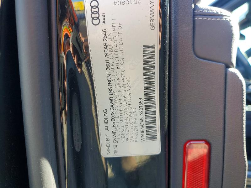Продажа на аукционе авто 2018 Audi S4, vin: WAUB4AF49JA207556, номер лота: 41614616