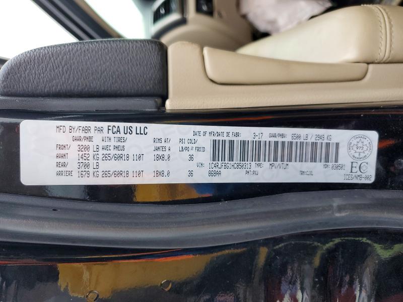 Продажа на аукционе авто 2017 Jeep Grand Cherokee, vin: 1C4RJFBG1HC850313, номер лота: 78245395
