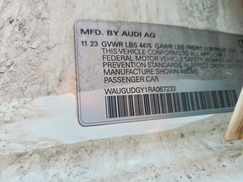 Продаж на аукціоні авто 2024 Audi A3, vin: WAUGUDGY1RA067233, номер лоту: 45667526