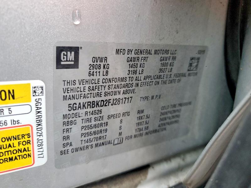 Aukcja sprzedaży 2015 Buick Enclave, vin: 5GAKRBKD2FJ281717, numer aukcji: 79903315