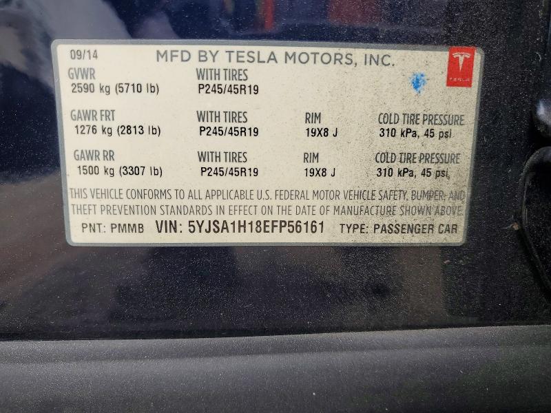 2014 Tesla Model S მანქანა იყიდება აუქციონზე, vin: 5YJSA1H18EFP56161, აუქციონის ნომერი: 48049316