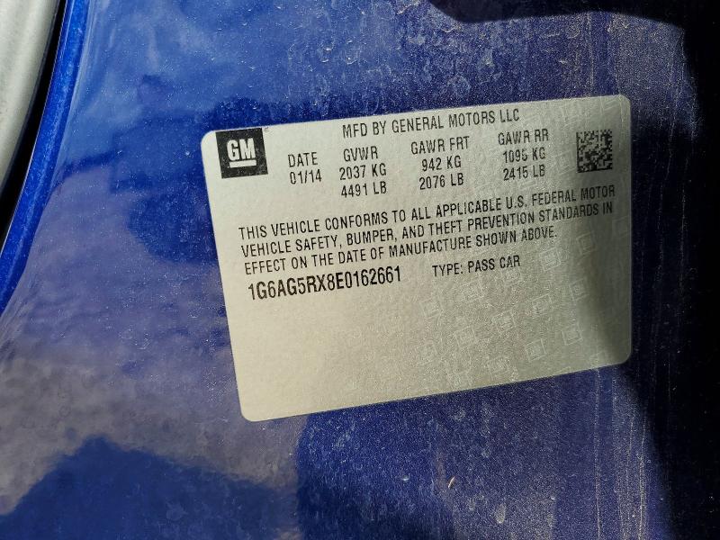 2014 Cadillac Ats მანქანა იყიდება აუქციონზე, vin: 1G6AG5RX8E0162661, აუქციონის ნომერი: 45916576