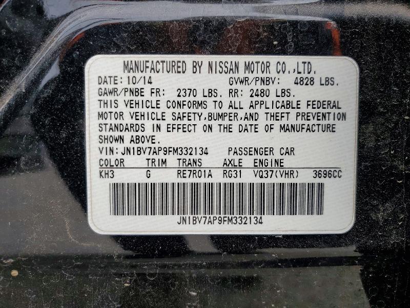 2015 Infiniti Q50 მანქანა იყიდება აუქციონზე, vin: JN1BV7AP9FM332134, აუქციონის ნომერი: 45865326