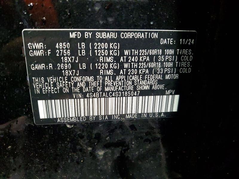 Продажа на аукционе авто 2025 Subaru Outback, vin: 4S4BTALC4S3185047, номер лота: 46290126