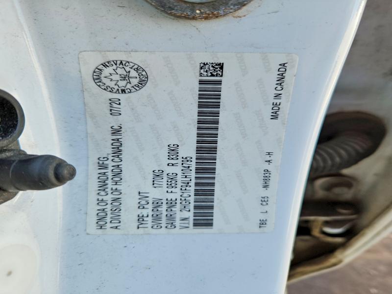 Aukcja sprzedaży 2020 Honda Civic, vin: 2HGFC1F94LH104795, numer aukcji: 78831935