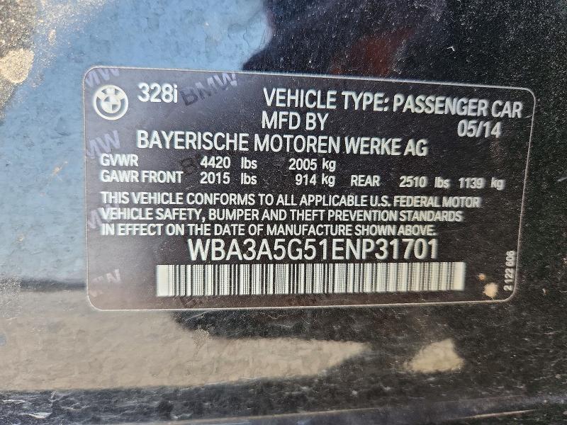 Aukcja sprzedaży 2014 Bmw 328, vin: WBA3A5G51ENP31701, numer aukcji: 46516676