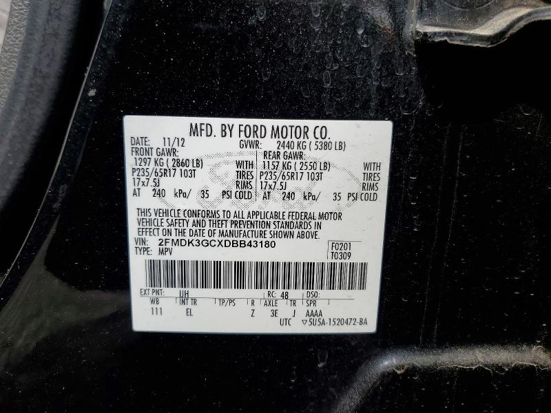Продажа на аукционе авто 2013 Ford Edge, vin: 2FMDK3GCXDBB43180, номер лота: 48083886