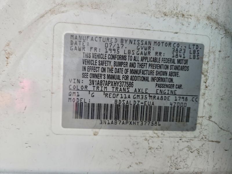 Aukcja sprzedaży 2017 Nissan Sentra, vin: 3N1AB7APXHY377586, numer aukcji: 75759255