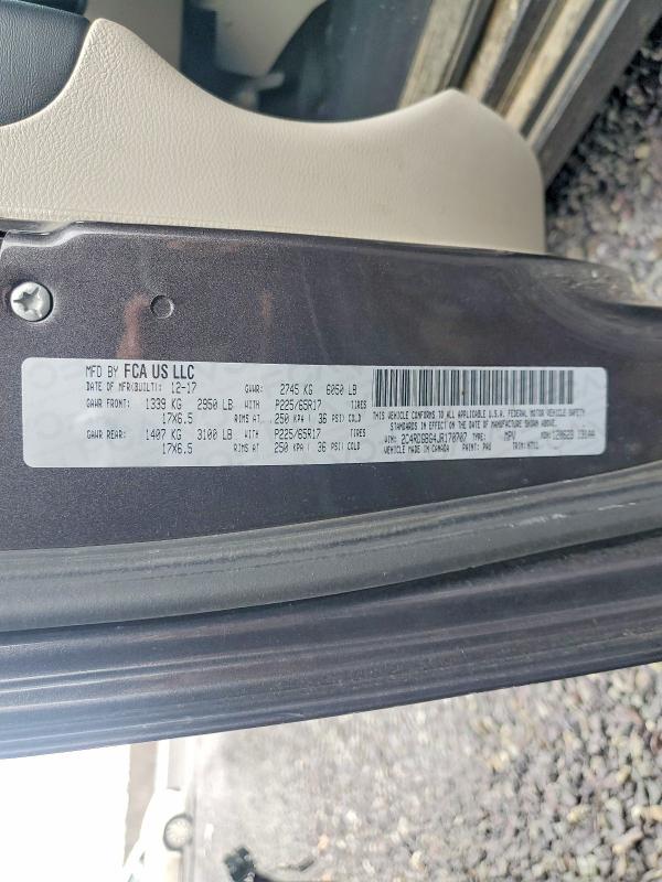 Продаж на аукціоні авто 2018 Dodge Grand Caravan, vin: 2C4RDGBG4JR170707, номер лоту: 47561406