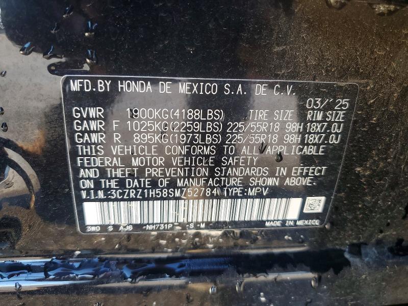 Продажа на аукционе авто 2025 Honda Hr-v, vin: 3CZRZ1H58SM752784, номер лота: 79894185