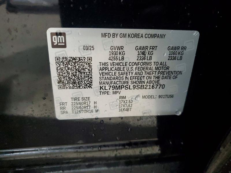 Продаж на аукціоні авто 2025 Chevrolet Trailblazer, vin: KL79MPSL9SB216770, номер лоту: 48843206