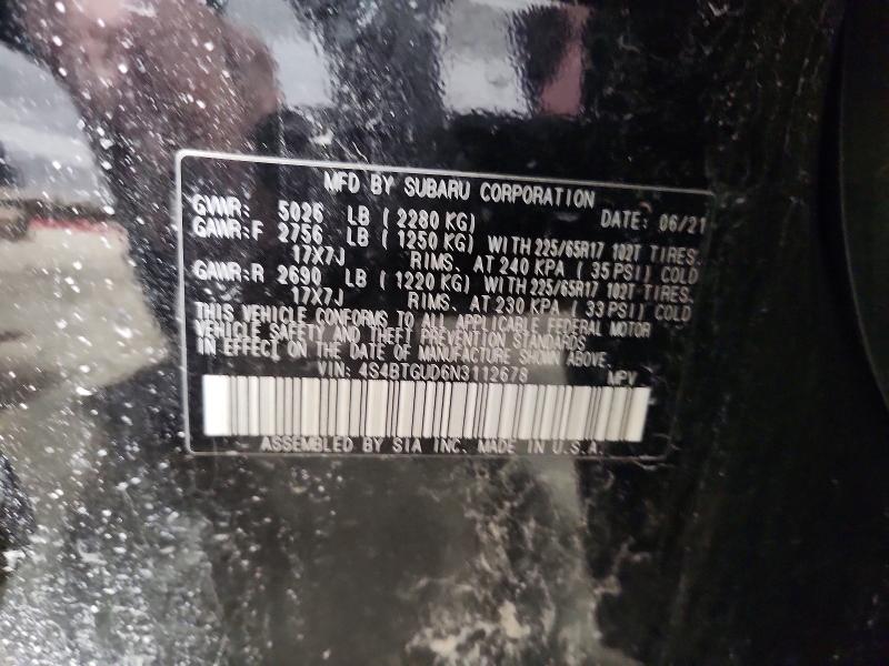 Aukcja sprzedaży 2022 Subaru Outback, vin: 4S4BTGUD6N3112678, numer aukcji: 75848265