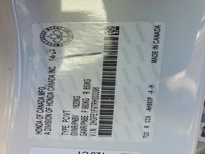 Продажа на аукционе авто 2024 Honda Civic, vin: 2HGFE1F97RH003396, номер лота: 46715586