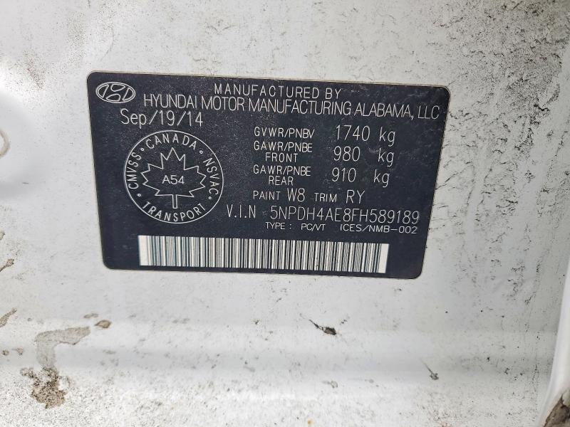 Aukcja sprzedaży 2015 Hyundai Elantra, vin: 5NPDH4AE8FH589189, numer aukcji: 79672345