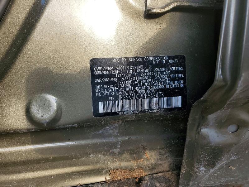 Продаж на аукціоні авто 2023 Subaru Forester, vin: JF2SKADC8PH542473, номер лоту: 46405106