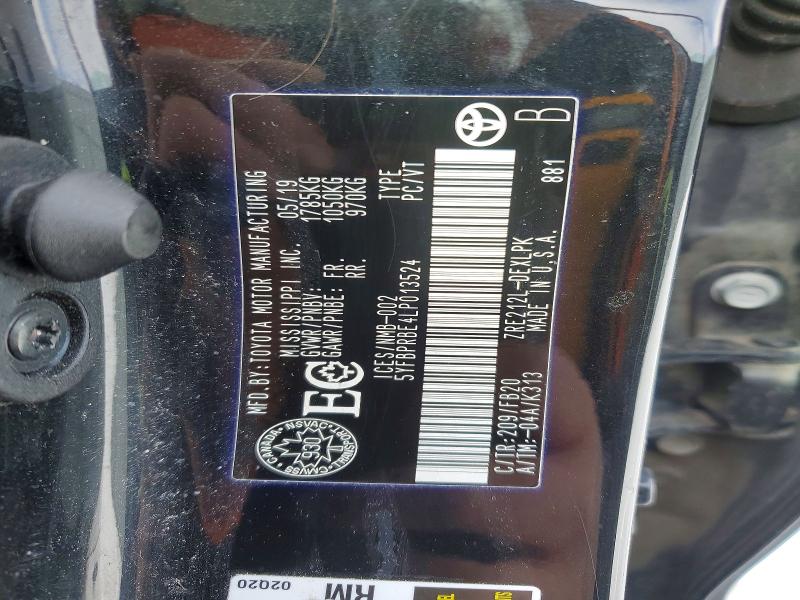 Продажа на аукционе авто 2020 Toyota Corolla Le 4dr, vin: 5YFBPRBE4LP013524, номер лота: 42021006
