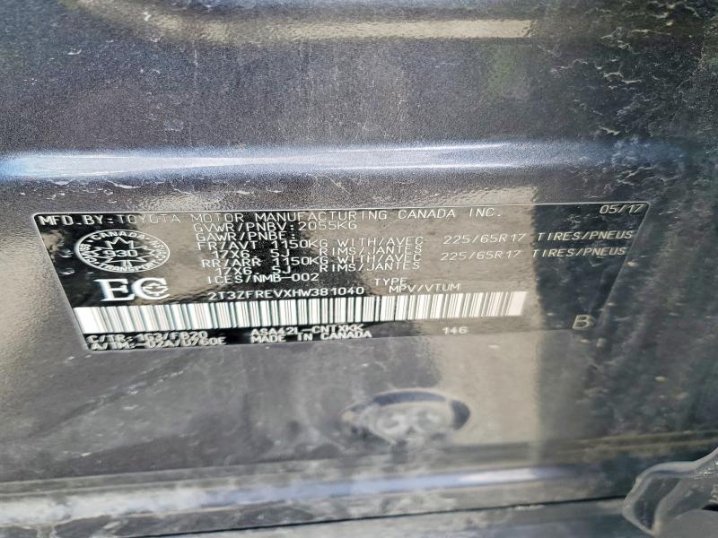 46493326 :رقم المزاد ، 2T3ZFREVXHW381040 vin ، 2017 Toyota Rav4 مزاد بيع