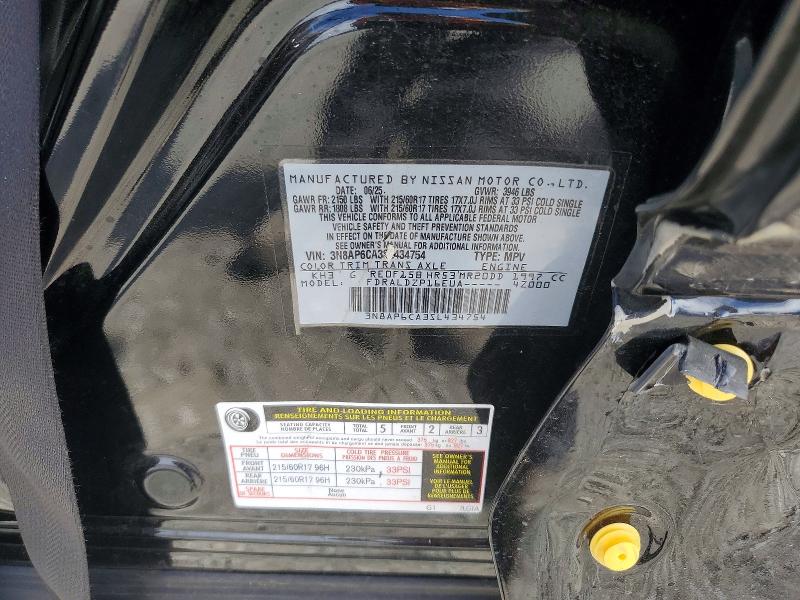 Aukcja sprzedaży 2025 Nissan Kicks, vin: 3N8AP6CA3SL434754, numer aukcji: 41732686