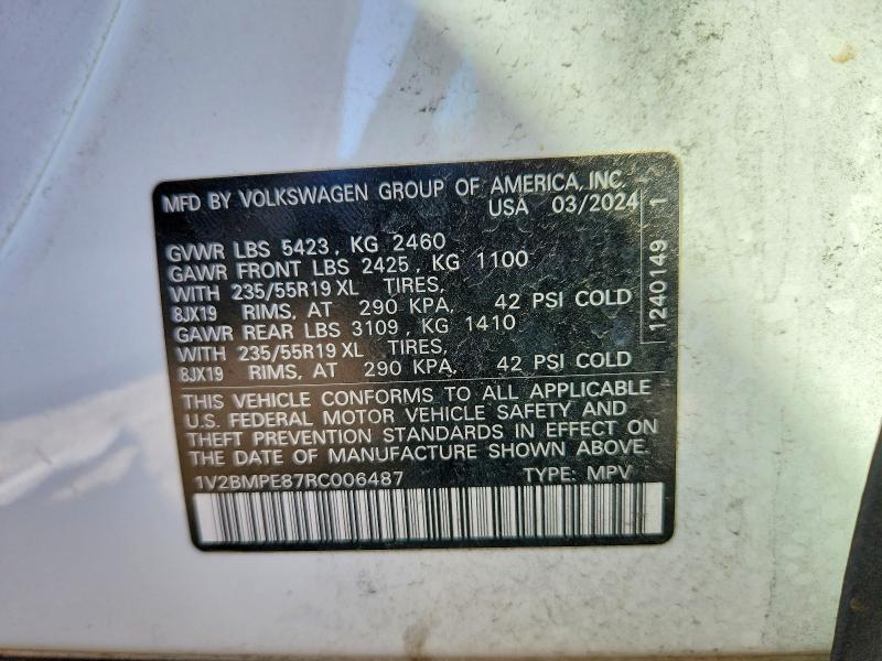 2024 Volkswagen Id.4 მანქანა იყიდება აუქციონზე, vin: 1V2BMPE87RC006487, აუქციონის ნომერი: 47832286