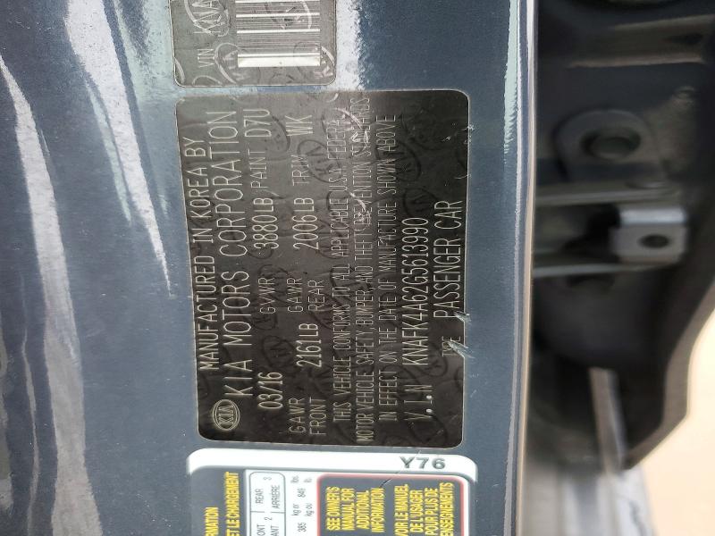 Продаж на аукціоні авто 2016 Kia Forte, vin: KNAFK4A62G5613990, номер лоту: 79382545