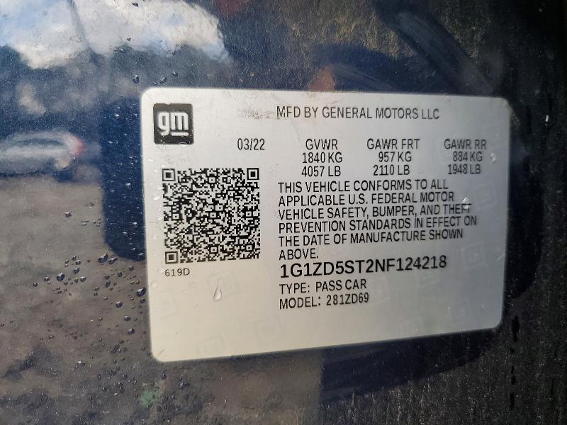Продажа на аукционе авто 2022 Chevrolet Malibu, vin: 1G1ZD5ST2NF124218, номер лота: 41971056