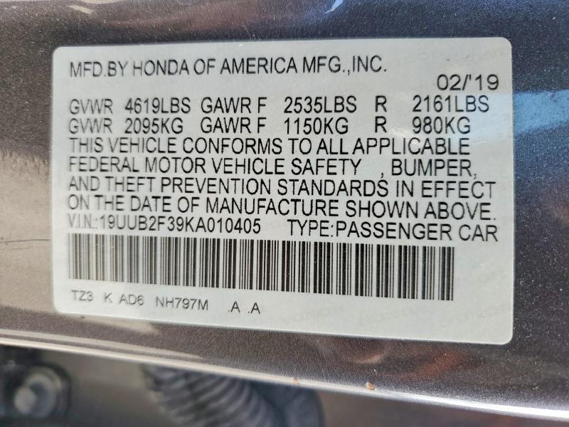 Aukcja sprzedaży 2019 Acura Tlx, vin: 19UUB2F39KA010405, numer aukcji: 47824626