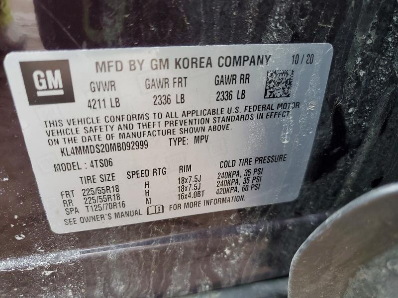 Aukcja sprzedaży 2021 Buick Encore Gx, vin: KL4MMDS20MB092999, numer aukcji: 46387666