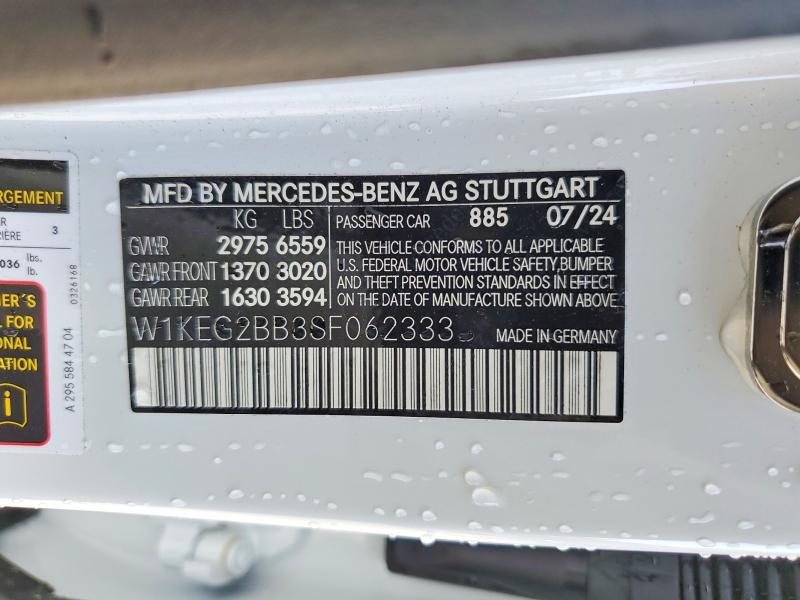 Продаж на аукціоні авто 2025 Mercedes-benz Eqe Sedan, vin: W1KEG2BB3SF062333, номер лоту: 48108976