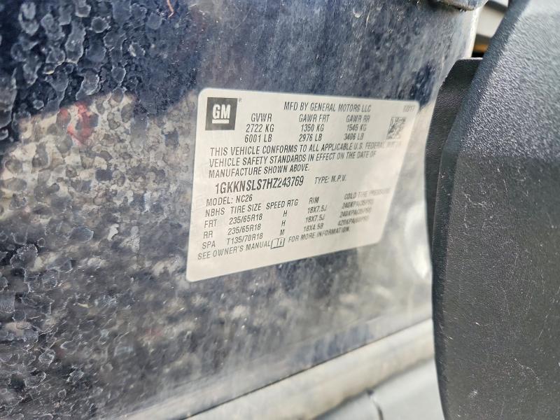 Aukcja sprzedaży 2017 Gmc Acadia, vin: 1GKKNSLS7HZ243769, numer aukcji: 47698516