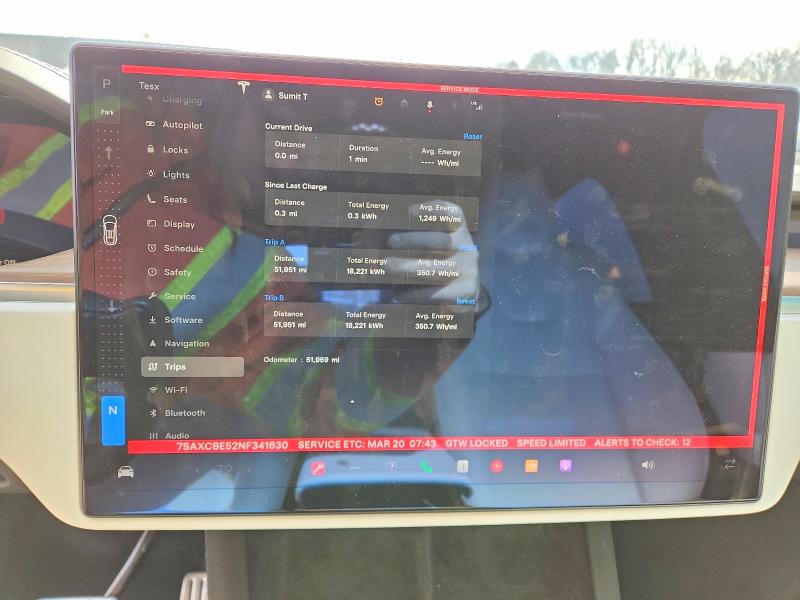 Aukcja sprzedaży 2022 Tesla Model X, vin: 7SAXCBE52NF341630, numer aukcji: 45526736