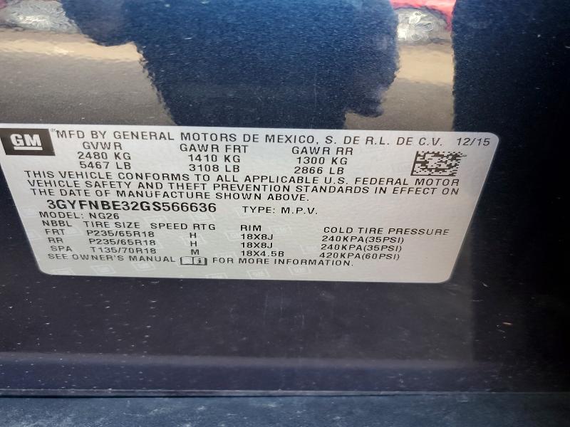 Aukcja sprzedaży 2016 Cadillac Srx, vin: 3GYFNBE32GS566636, numer aukcji: 46573656