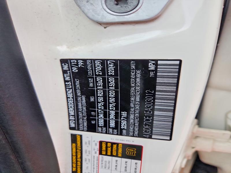 Aukcja sprzedaży 2014 Mercedes-benz Gl, vin: 4JGDF7CE1EA303012, numer aukcji: 45595686