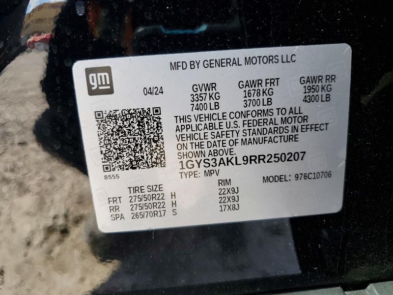 Продажа на аукционе авто 2024 Cadillac Escalade, vin: 1GYS3AKL9RR250207, номер лота: 46846376