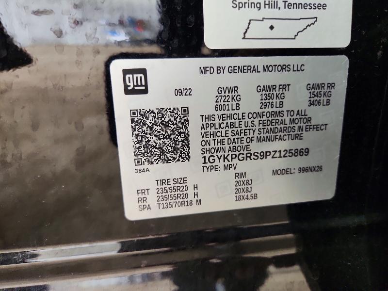 47352286 :رقم المزاد ، 1GYKPGRS9PZ125869 vin ، 2023 Cadillac Xt6 مزاد بيع